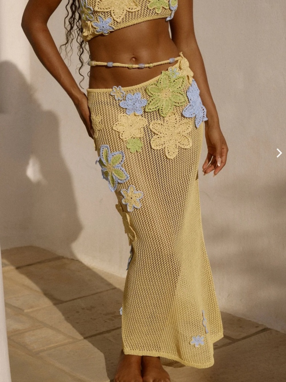 NAMMOS CROCHET MAXI SKIRT IN ZESTI